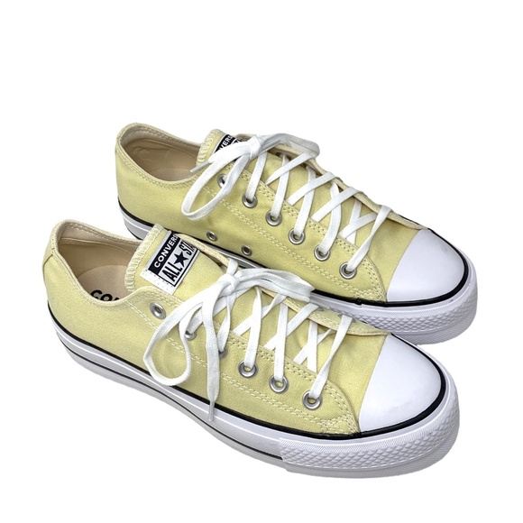 Converse Ctas Lift Ox Platform Sneakers Low Top Shoes Canvas Women Lemon A00560F - Picture 3 of 10